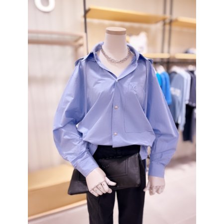 M 자수 후드 탈부착 셔츠