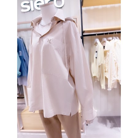 M 자수 후드 탈부착 셔츠