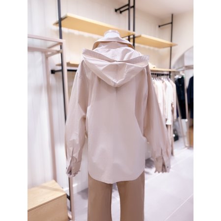 M 자수 후드 탈부착 셔츠