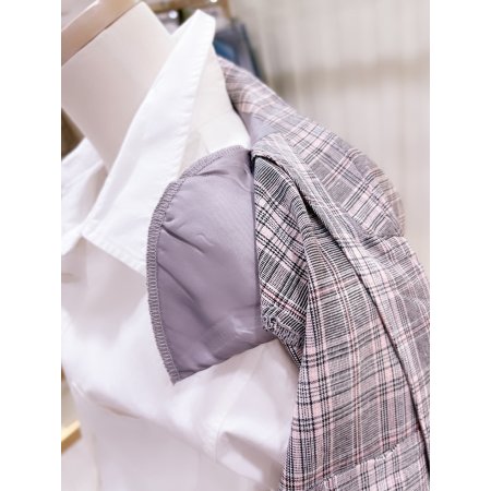 린넨체크소재싱글자켓