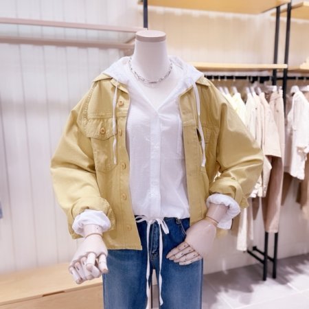 워싱컬러 루즈핏 셔츠형 점퍼