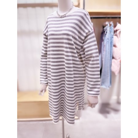 스트라이프 와끼트임 원피스