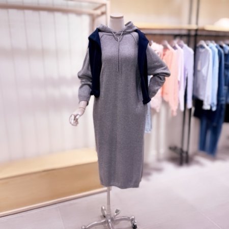 캐시미어 후드 롱 원피스