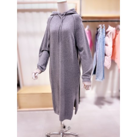 캐시미어 후드 롱 원피스