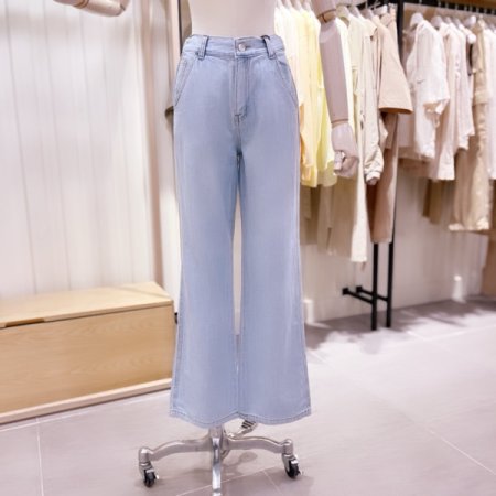 와이드핏 뒷밴딩 경량 데님 팬츠