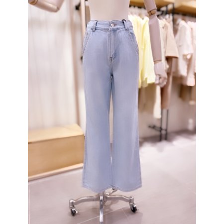 와이드핏 뒷밴딩 경량 데님 팬츠