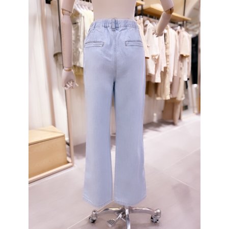 와이드핏 뒷밴딩 경량 데님 팬츠