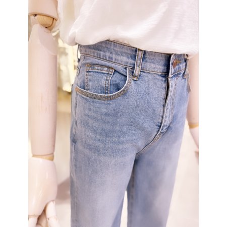 하이웨스트 일자핏 라이트 데님 진 팬츠