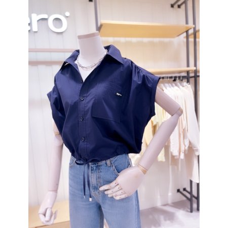 어깨셔링 민소매 셔츠