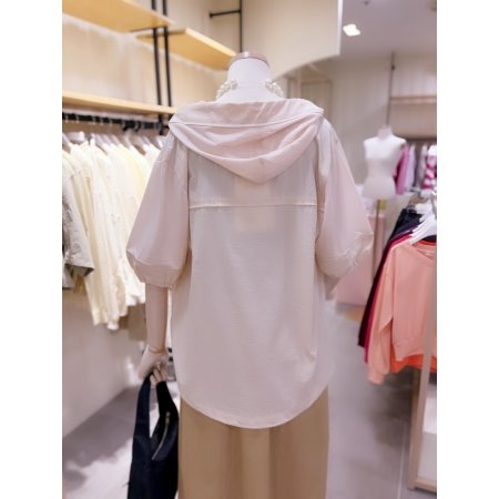 린넨 져지믹스 후드 점퍼