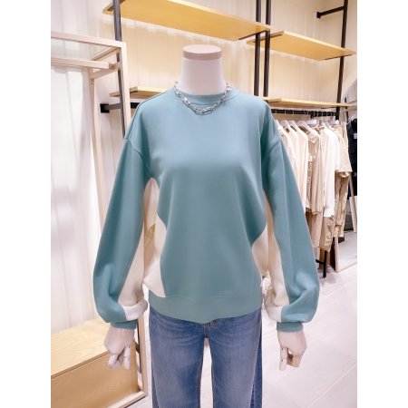 배색 패치 루즈핏 티셔츠