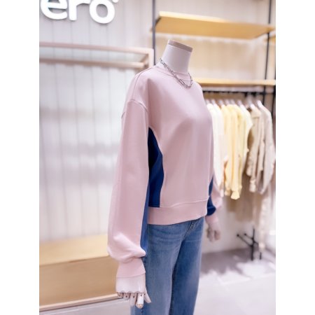 패치 배색 루즈핏 티셔츠