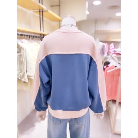 패치 배색 루즈핏 티셔츠