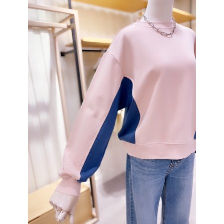 패치 배색 루즈핏 티셔츠