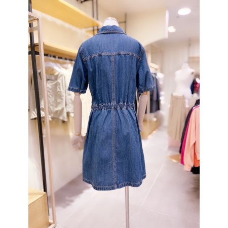 밴딩 아웃포켓 디테일 데님 원피스