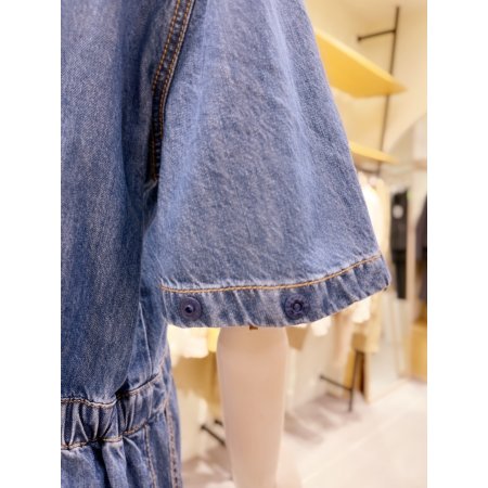 밴딩 아웃포켓 디테일 데님 원피스