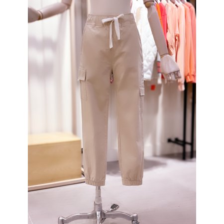 사이드 레터링 면 스판 조거 팬츠