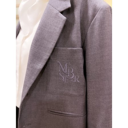 가슴포켓 엠버자수 투버튼 크롭자켓