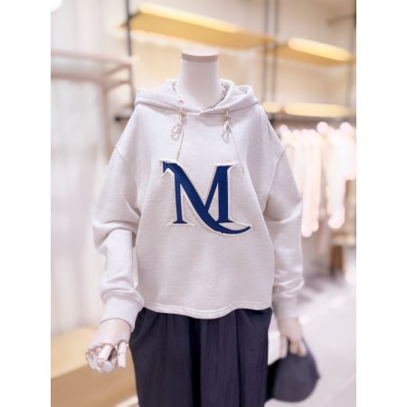 데끼 포인트 M아플리케 후드 티셔츠