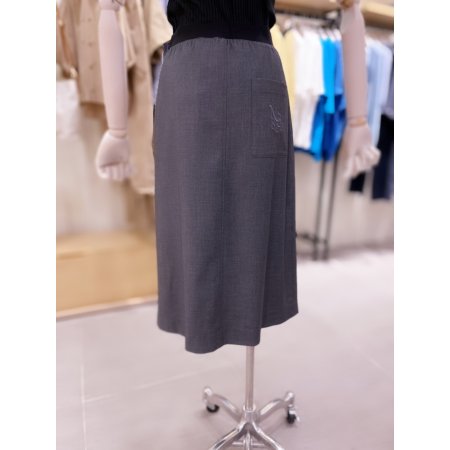 엠버자수 플리츠 스커트