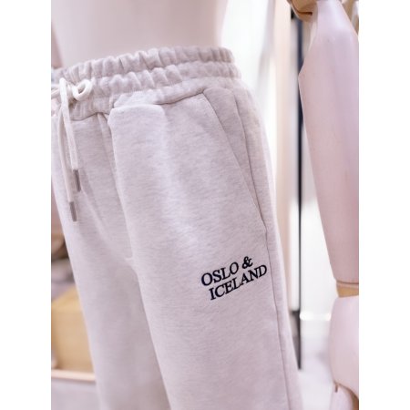 레터링 자수 허리밴딩 5부져지 팬츠