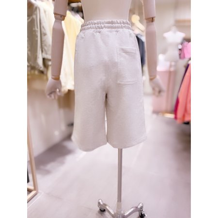 레터링 자수 허리밴딩 5부져지 팬츠