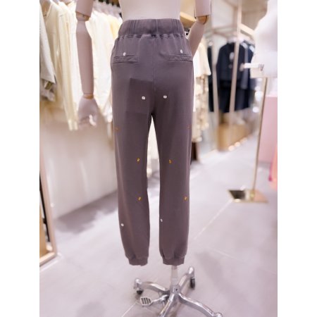 플라워 구제워싱 조거팬츠