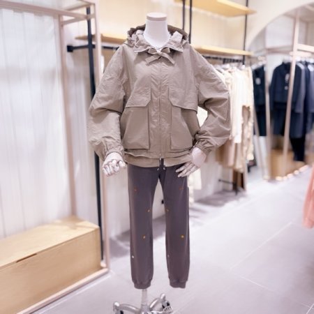 플랩 포켓 포인트 후드 점퍼