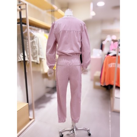 라운드넥 지퍼포켓 포인트 점프수트