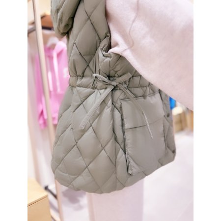 퀼팅 스트링 후드 다운베스트