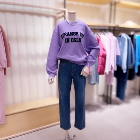 후로피 레터링 뒤요크절개 맨투맨