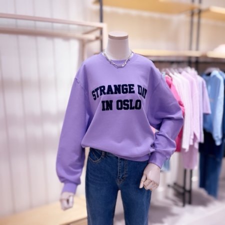 후로피 레터링 뒤요크절개 맨투맨