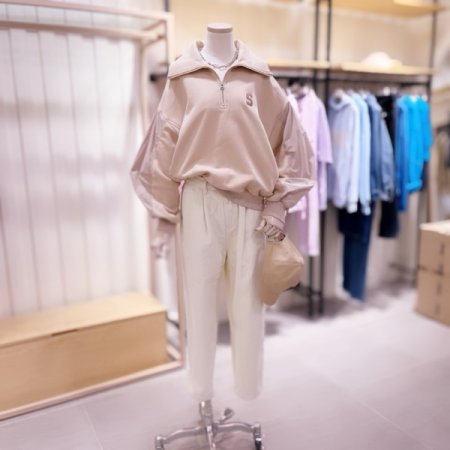 속기모 반집업 카라 맨투맨 티셔츠