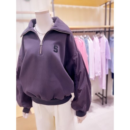 속기모 반집업 카라 맨투맨 티셔츠