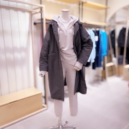 인조 FUR 안감 하이넥 루즈핏 코트