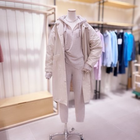 인조 FUR 안감 하이넥 루즈핏 코트