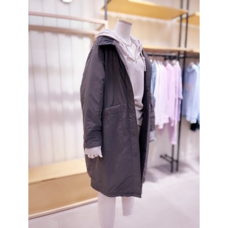 인조 FUR 안감 하이넥 루즈핏 코트