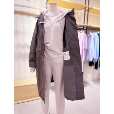 인조 FUR 안감 하이넥 루즈핏 코트