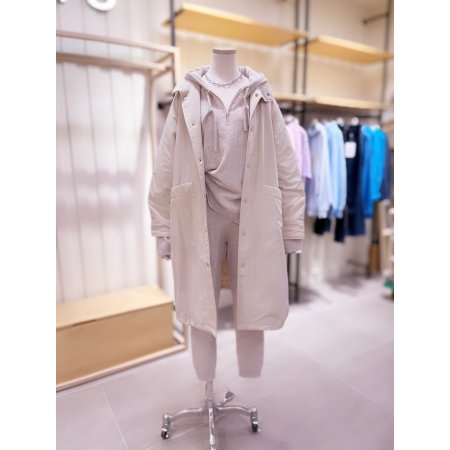 인조 FUR 안감 하이넥 루즈핏 코트