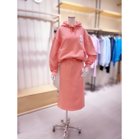 S부클자수 포인트 미디 스커트