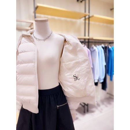 니트후드 경량 다운 숏 점퍼