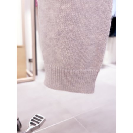 S자수 슬림핏 니트 팬츠