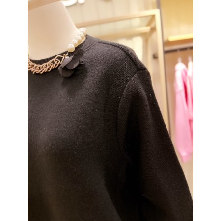 암홀 포인트 로직 믹스 니트 원피스