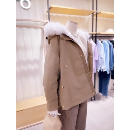 폭스퍼 트리밍 패딩라이너 점퍼