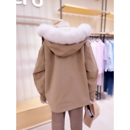 폭스퍼 트리밍 패딩라이너 점퍼