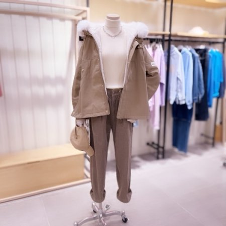 폭스퍼 트리밍 패딩라이너 탈부착 점퍼