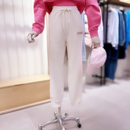 브루클린 자수 허리스트링 조거 팬츠