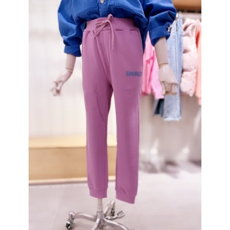 브루클린 자수 허리스트링 조거 팬츠