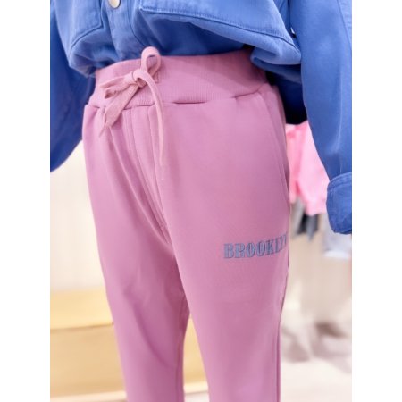 브루클린 자수 허리스트링 조거 팬츠