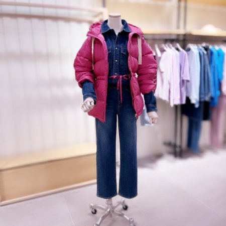 시에로 중기장 볼륨 DOWN 후드 점퍼